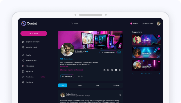 Contnt: Revolutionizing Creator Monetization with Web3 Technology — Web3 Monetization project logo