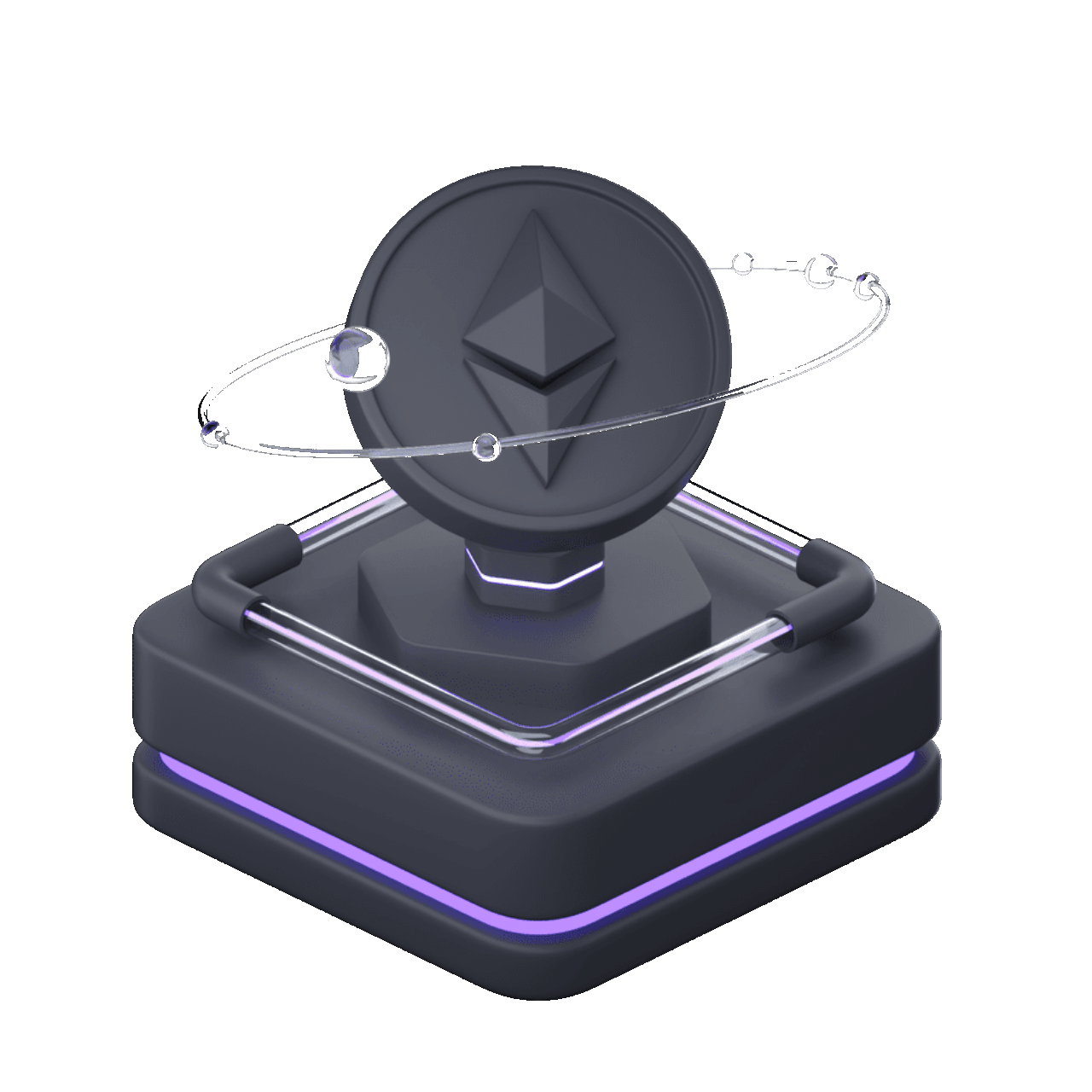 Animated illustration of a smart contract being deployed on the Ethereum blockchain